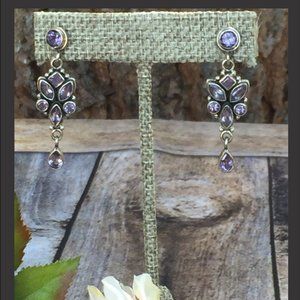 🆕❤️Sterling Silver Faceted Amethyst Earrings